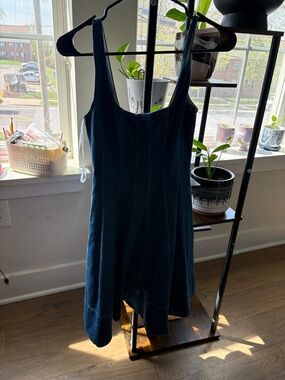 STAUD Navy Blue Sleeveless Mini Dress